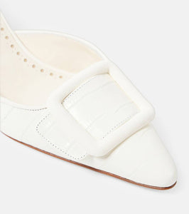 Manolo Blahnik Maysalebi 50 croc-effect leather mules