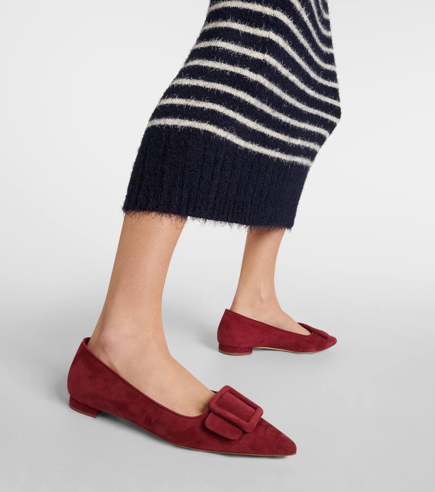 Manolo Blahnik Maysalepumpflat suede ballet flats