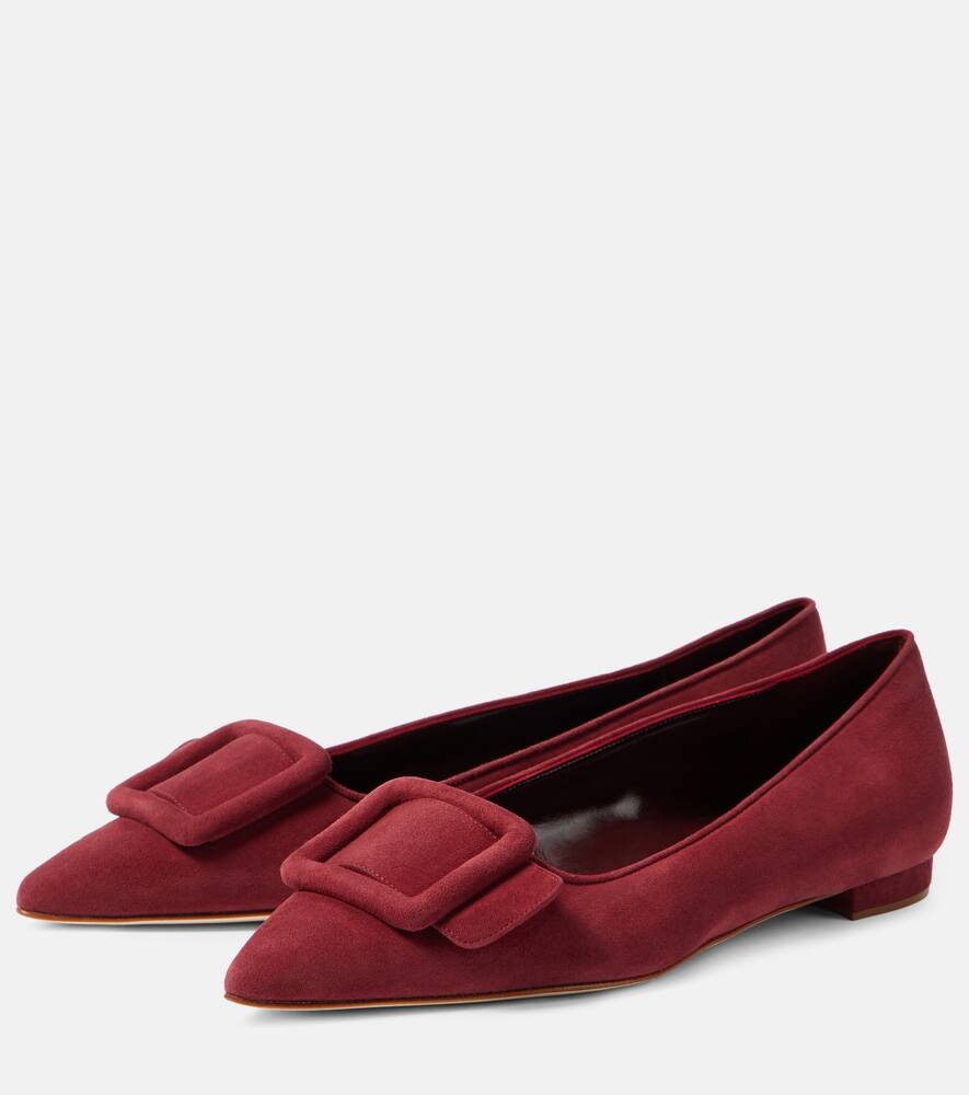 Manolo Blahnik Maysalepumpflat suede ballet flats