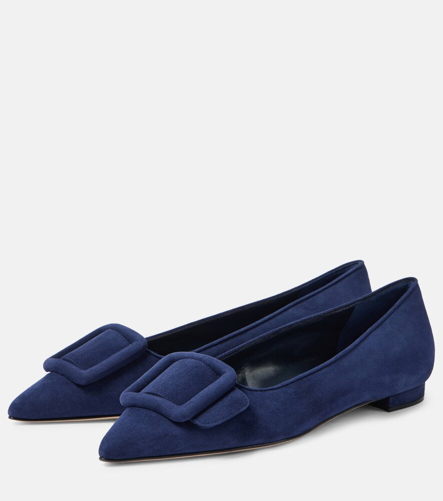 Manolo Blahnik Maysale suede ballet flats