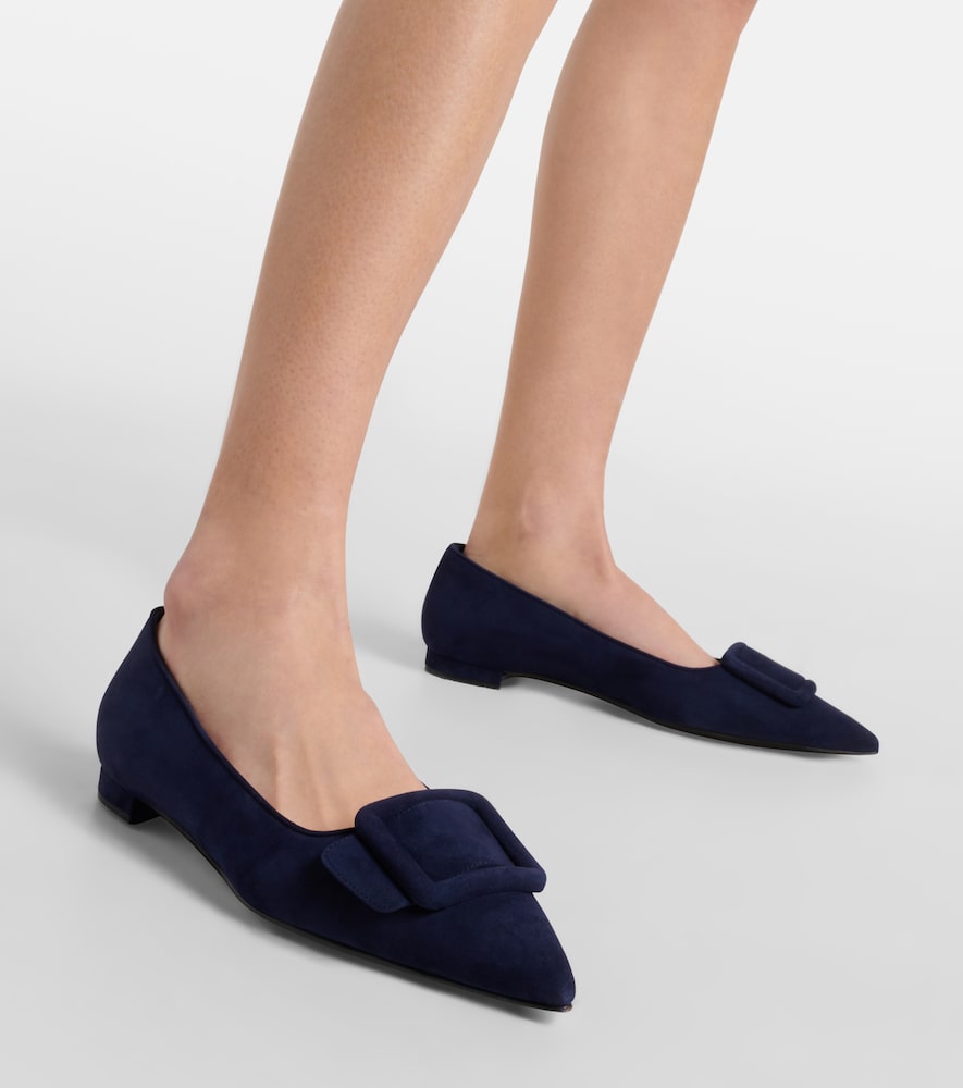 Manolo Blahnik Maysale suede ballet flats