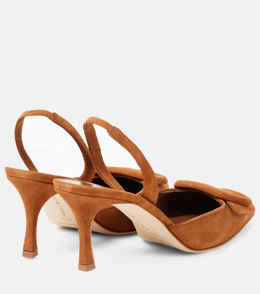 Manolo Blahnik Maysli 70 suede slingback pumps