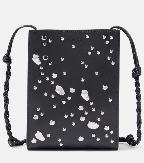 Jil Sander Tangle Small studded leather shoulder bag. Shop Jil Sander Crossbody Bags for women now.