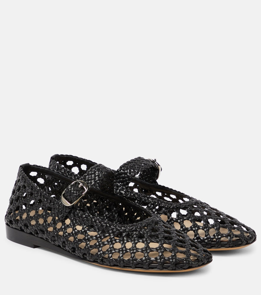 Le Monde Beryl Woven leather Mary Jane flats