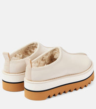 Stella McCartney Sneak-Elyse faux fur-lined faux leather mules