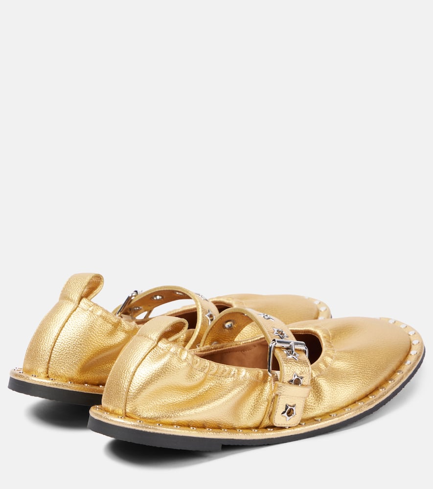 Stella McCartney Falabella metallic Mary Jane flats