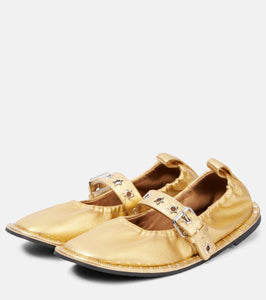 Stella McCartney Falabella metallic Mary Jane flats