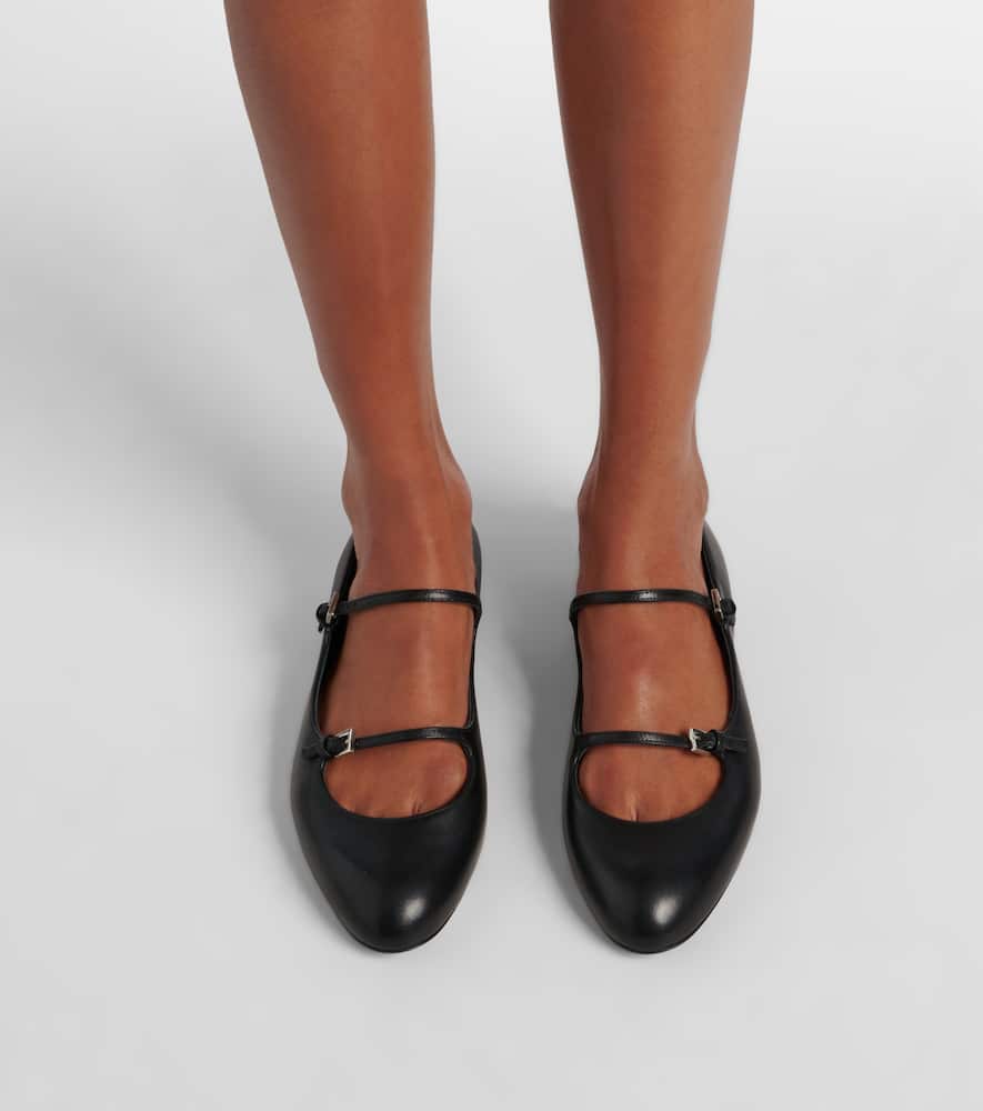 Max Mara Circus leather Mary Jane flats