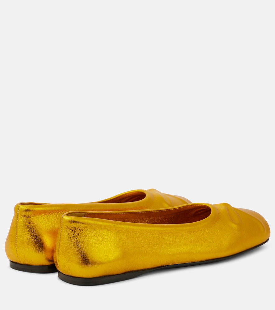 Marni Little Bow leather ballet flats