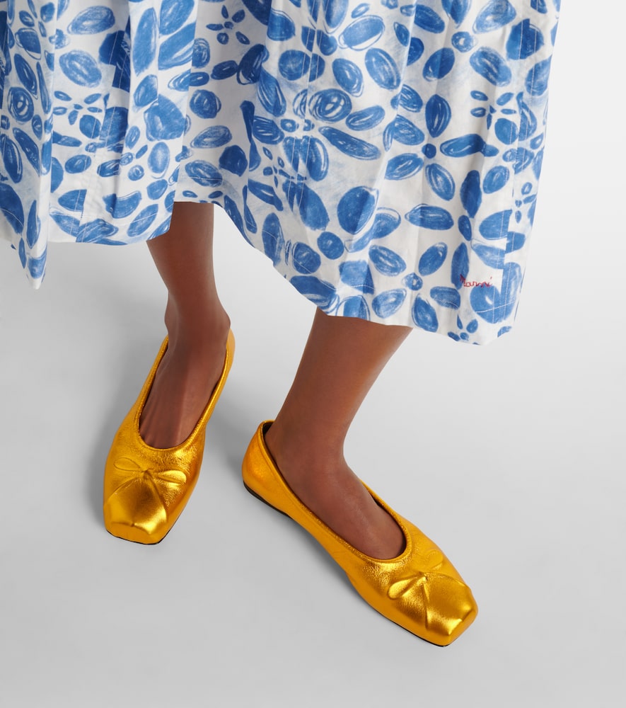 Marni Little Bow leather ballet flats