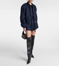 The Frankie Shop Micky cropped denim bomber jacket