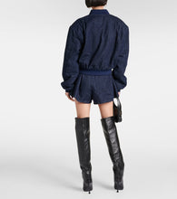 The Frankie Shop Micky cropped denim bomber jacket