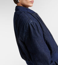 The Frankie Shop Micky cropped denim bomber jacket