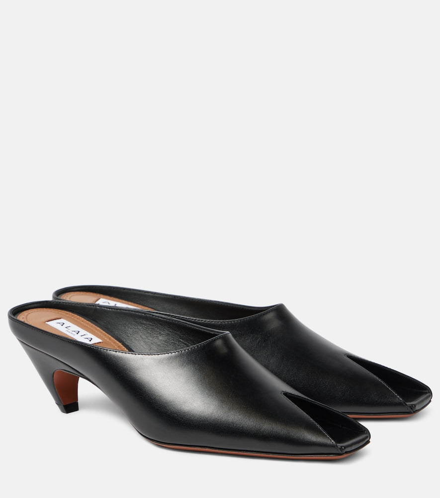 Alaia 55 leather mules - Alaia 55 皮革穆勒鞋