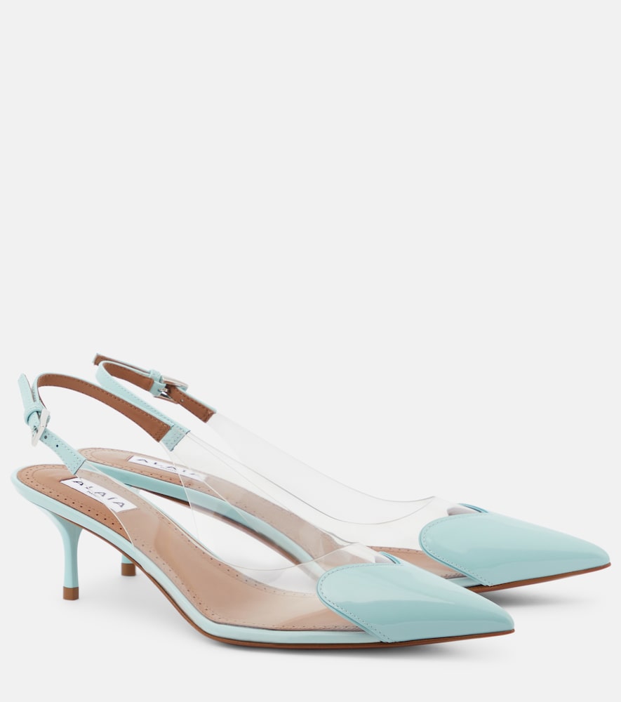 Alaia Le C√Ö¬ìur patent leather and PU slingback pumps - Alaia Le C√Ö¬ìur 漆皮和 PU 露跟高跟鞋