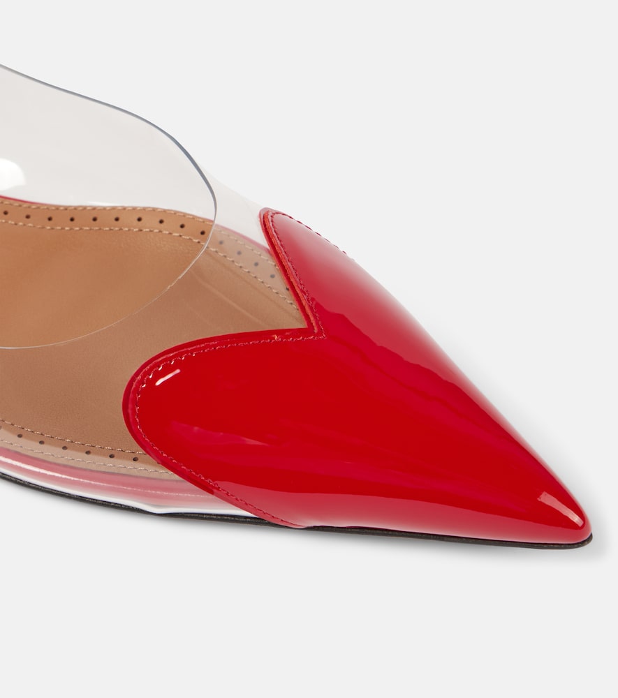 Alaia Le C√Ö¬ìur patent leather and PU slingback flats