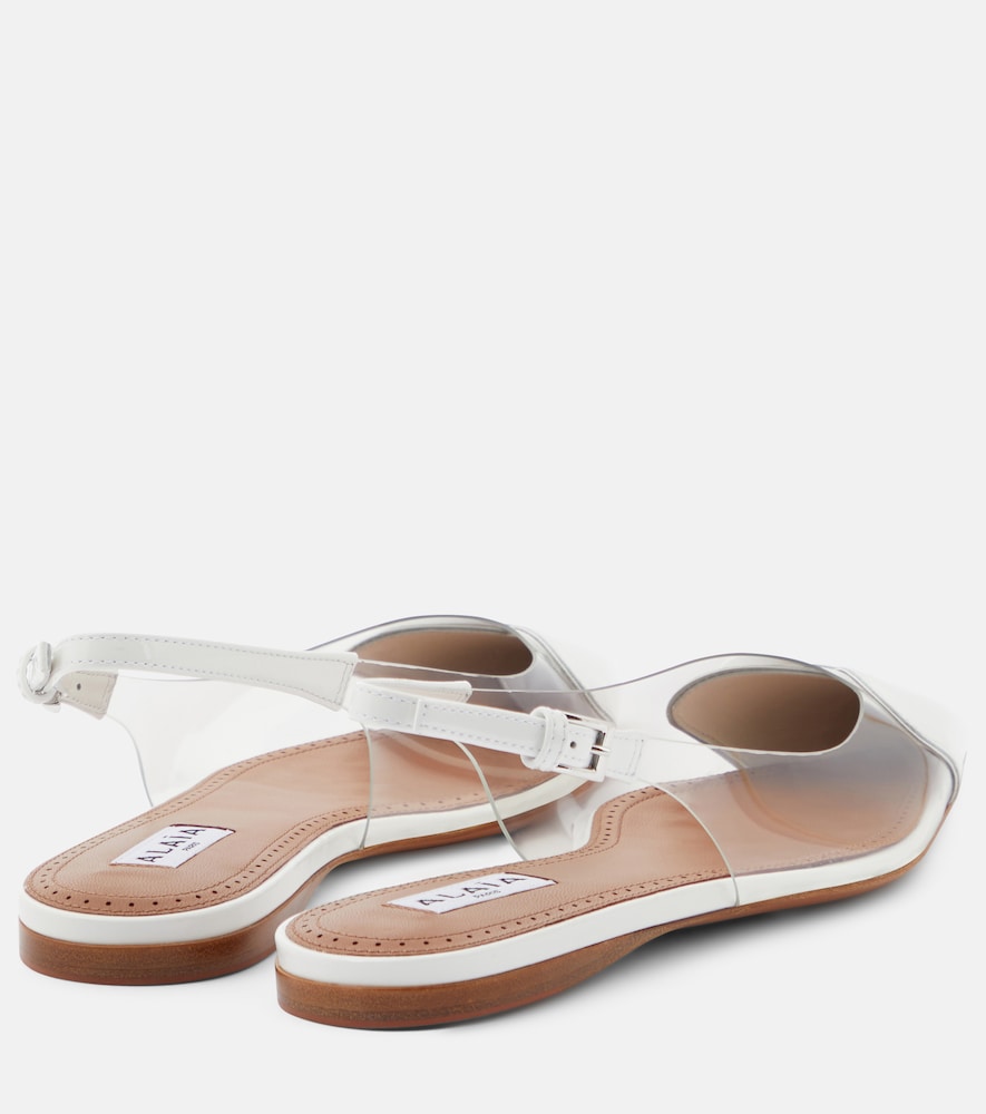 Alaia Le C√Ö¬ìur patent leather and PU slingback flats