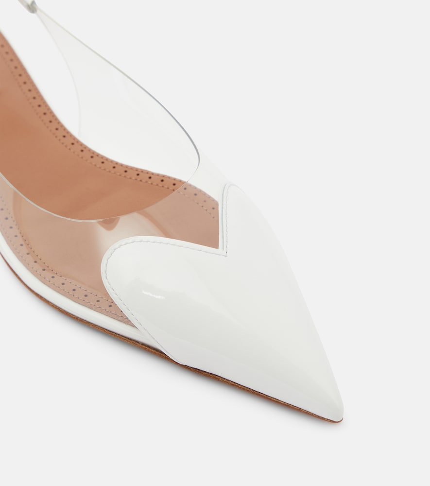 Alaia Le C√Ö¬ìur patent leather and PU slingback flats