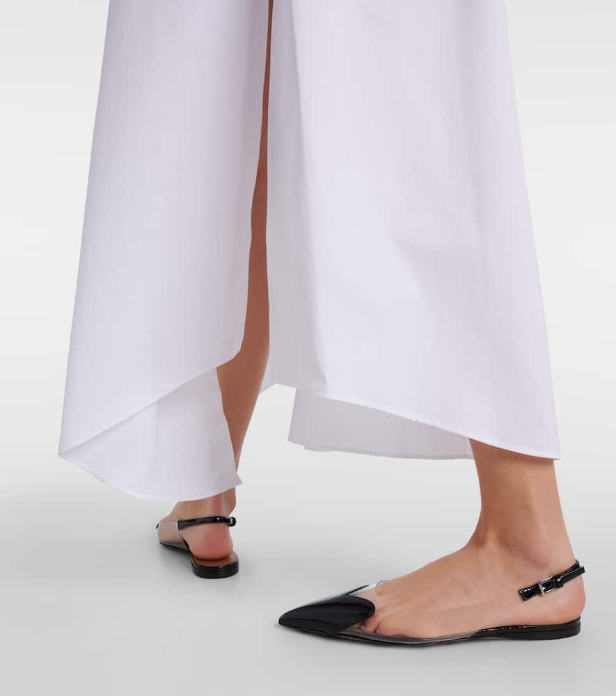 Alaia Le C√Ö¬ìur patent leather and PU slingback flats