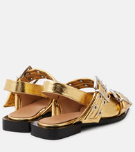 Ganni Buckle faux leather ballet flats