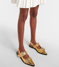 Ganni Buckle faux leather ballet flats