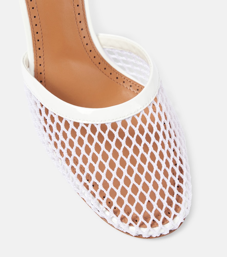 Alaia Leather-trimmed mesh pumps