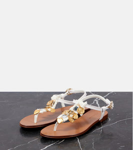 Dolce&Gabbana Embellished leather thong sandals