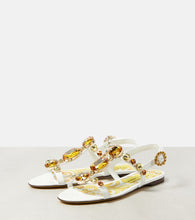 Dolce&Gabbana Majolica embellished patent leather sandals
