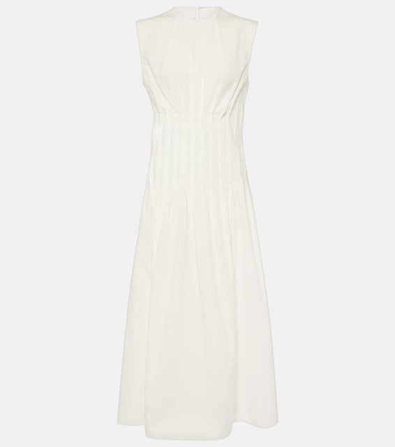 Khaite Wes pleated cotton poplin maxi dress