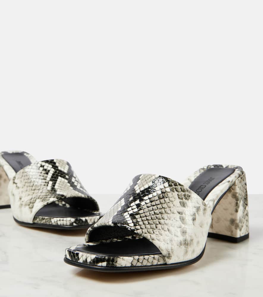 Jimmy Choo Lena 70 snake-effect leather mules