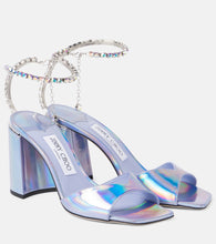 Jimmy Choo Saeda 85 embellished metallic leather sandals - Jimmy Choo Saeda 85 缀饰金属皮革凉鞋