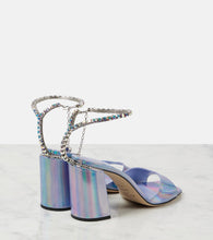Jimmy Choo Saeda 85 embellished metallic leather sandals