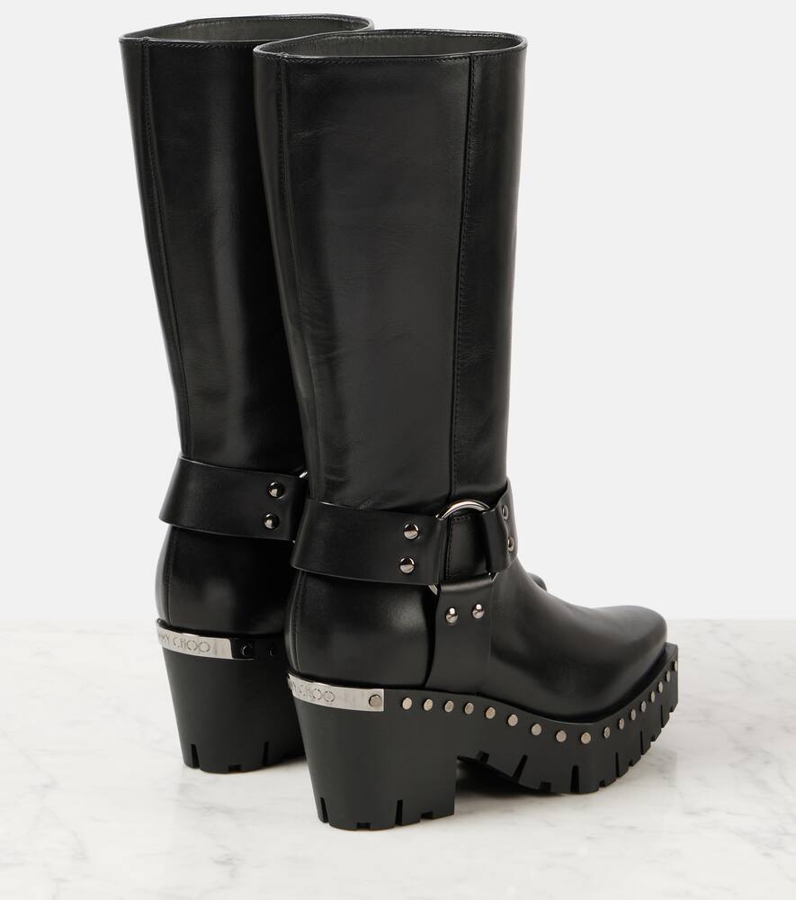 Jimmy Choo Quinn 75 studded leather biker boots