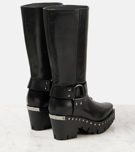 Jimmy Choo Quinn 75 studded leather biker boots