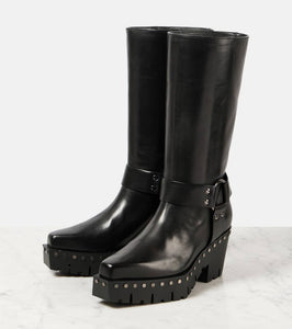 Jimmy Choo Quinn 75 studded leather biker boots