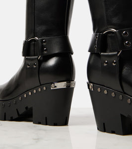 Jimmy Choo Quinn 75 studded leather biker boots