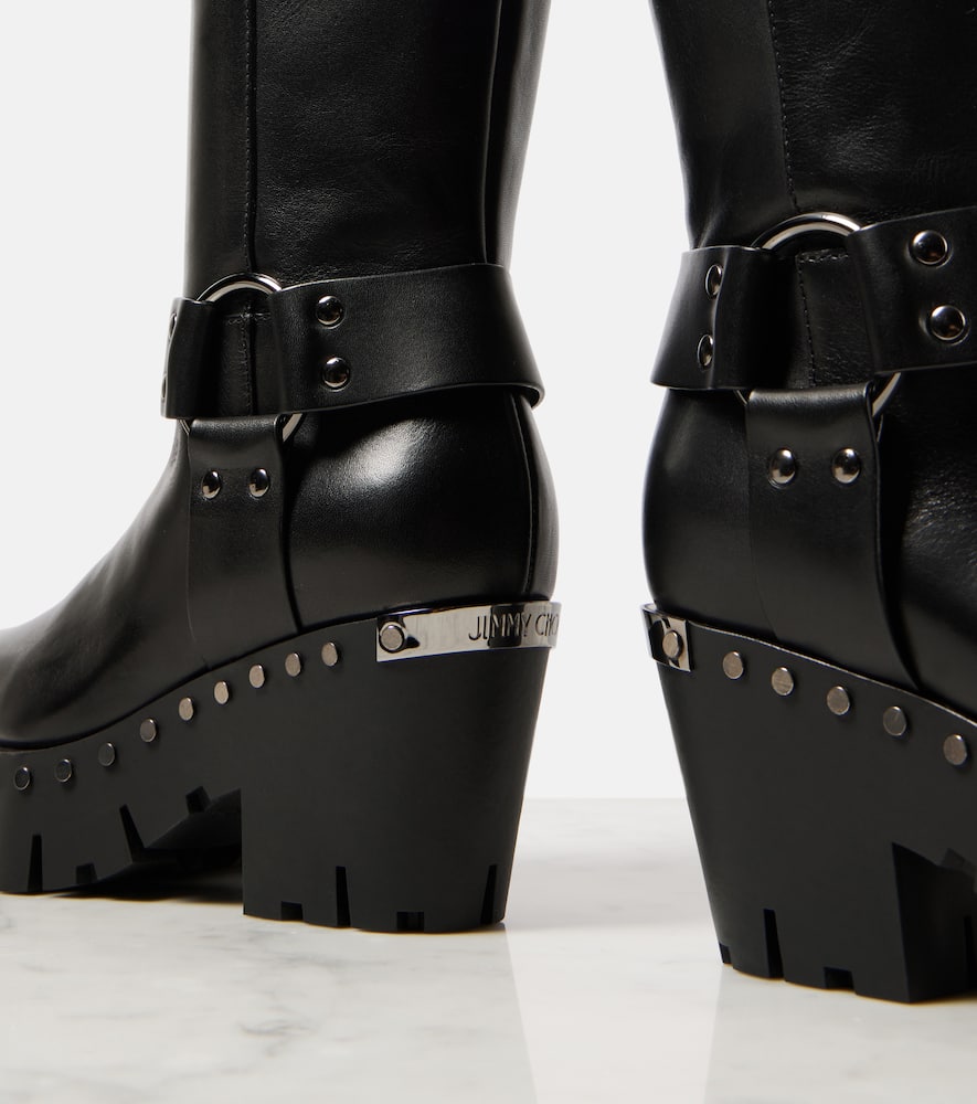 Jimmy Choo Quinn 75 studded leather biker boots