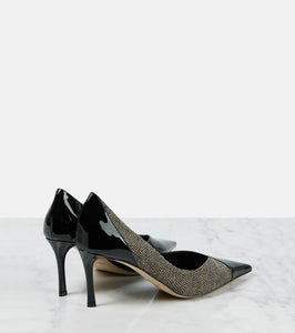 Jimmy Choo Cass 75 paneled patent leather pumps