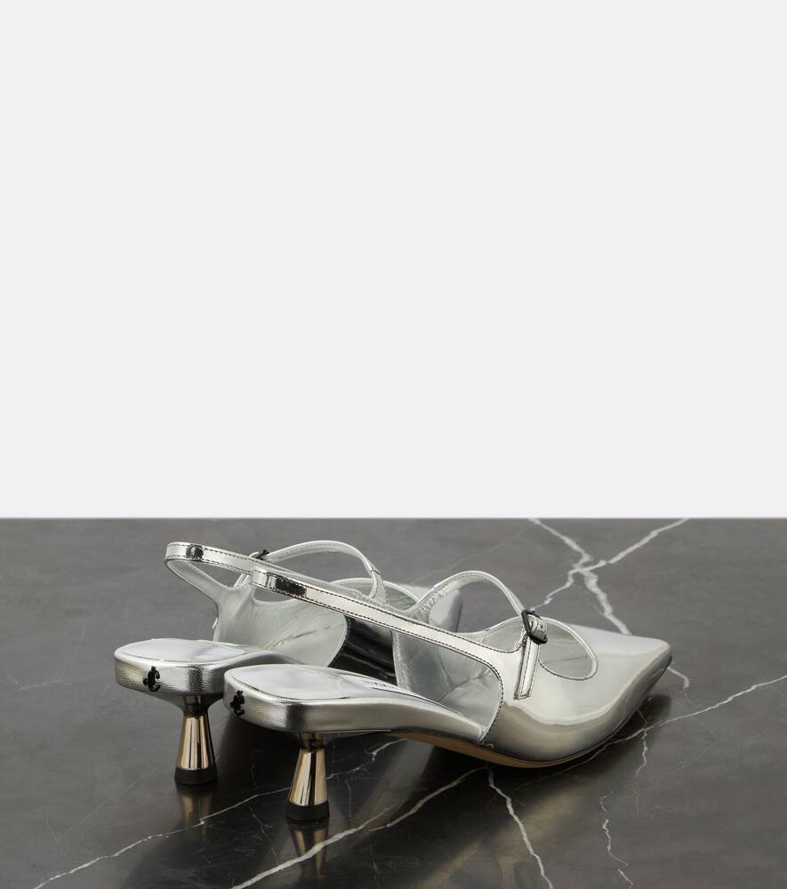 Jimmy Choo Didi 45 metallic leather slingback pumps