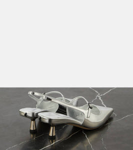 Jimmy Choo Didi 45 metallic leather slingback pumps