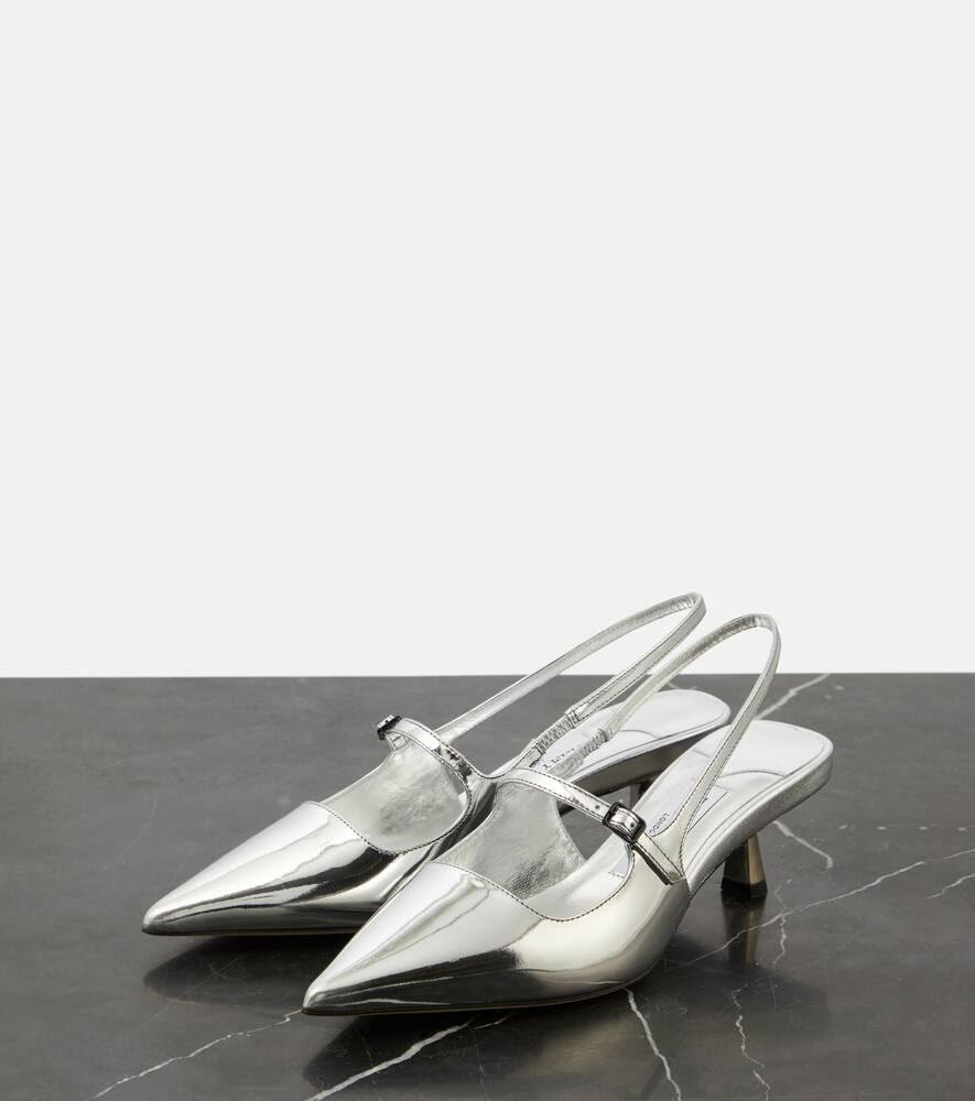 Jimmy Choo Didi 45 metallic leather slingback pumps