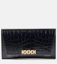 Victoria Beckham Croc-effect leather wallet on chain. Shop Victoria Beckham Clutches for women now.