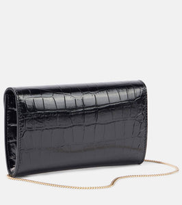 Victoria Beckham Croc-effect leather wallet on chain
