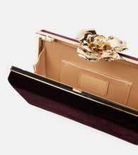 Victoria Beckham Frame Flower Mini velvet clutch