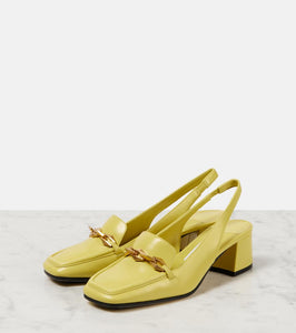 Jimmy Choo Diamond Tilda 45 leather slingback pumps