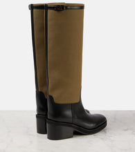 Jimmy Choo Yasmin leather and canvas knee-high boots