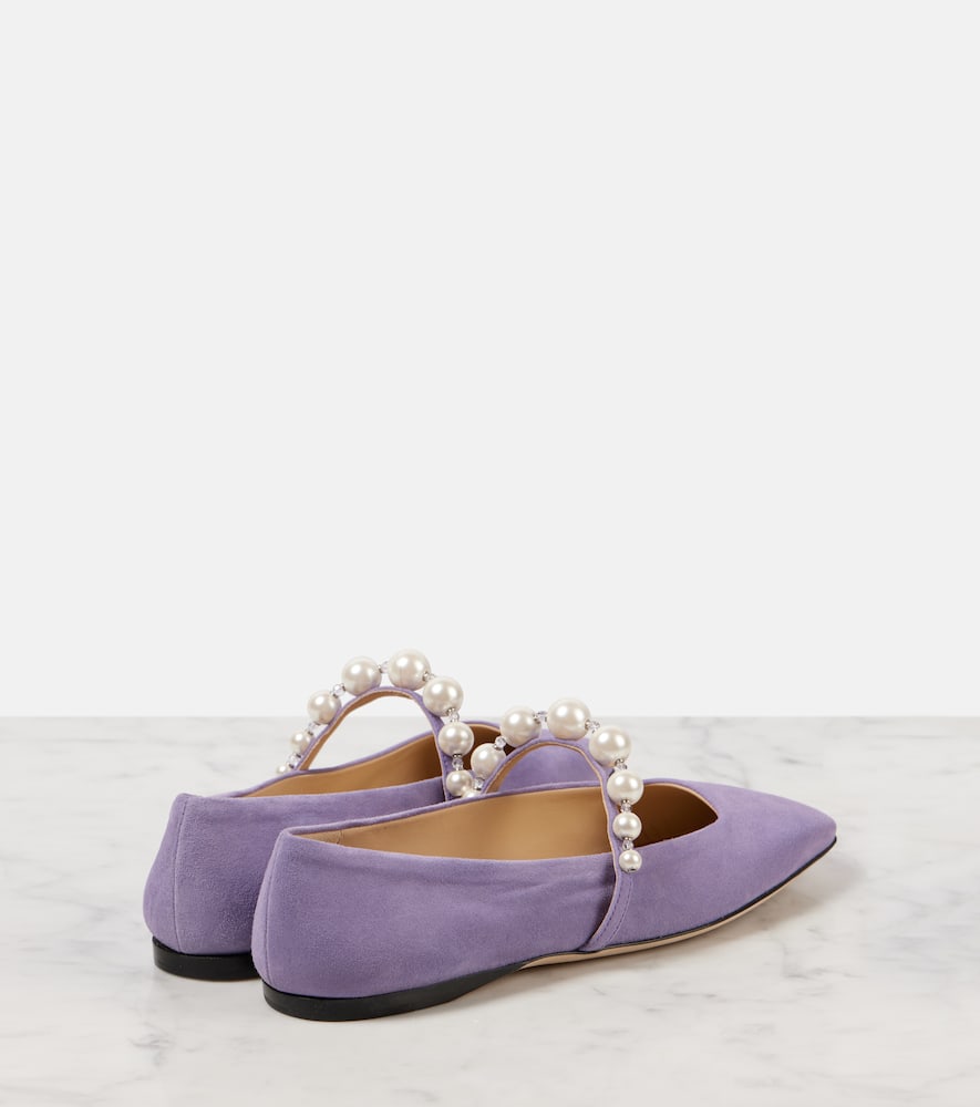 Jimmy Choo Ade embellished suede ballet flats