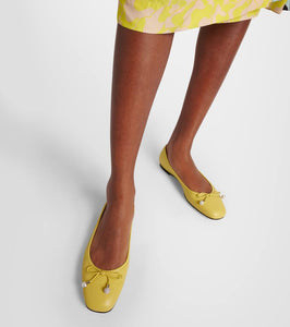 Jimmy Choo Elme bow-detail leather ballet flats