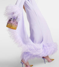 Taller Marmo Balear feather-trimmed one-shoulder crêpe gown