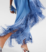 Taller Marmo Spritz fringed crêpe cady gown